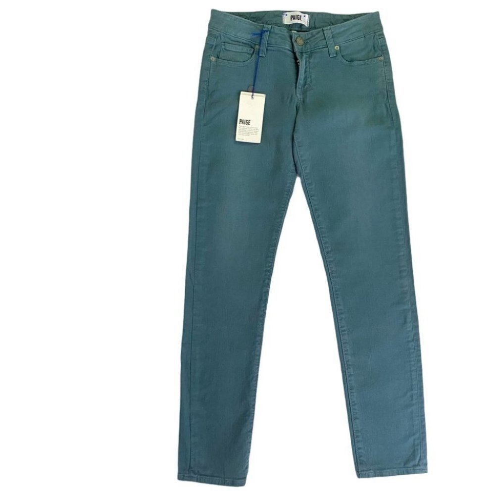 PAIGE SKINNY STRETCH GREEN  JEANS WOMEN JEANS SIZE 24